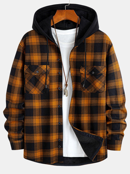 Arvento Cozy Hooded Flannel Shirt