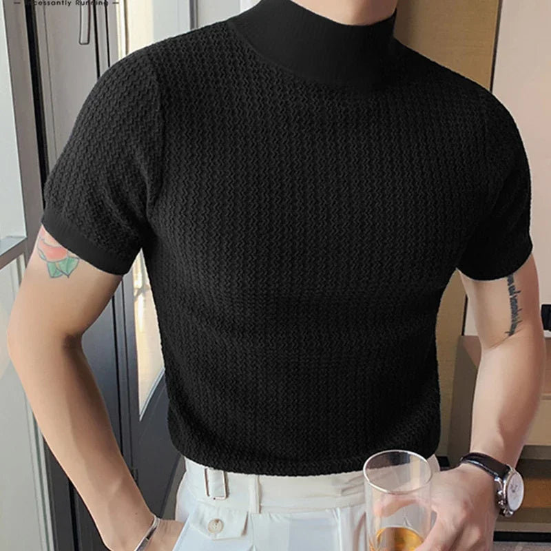 ZENO Premium Textured Mock Neck T-Shirt