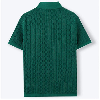 DUXE Button-Up Knit Polo