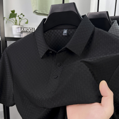 CHEZZ Waffle Textured Silky Cool Polo