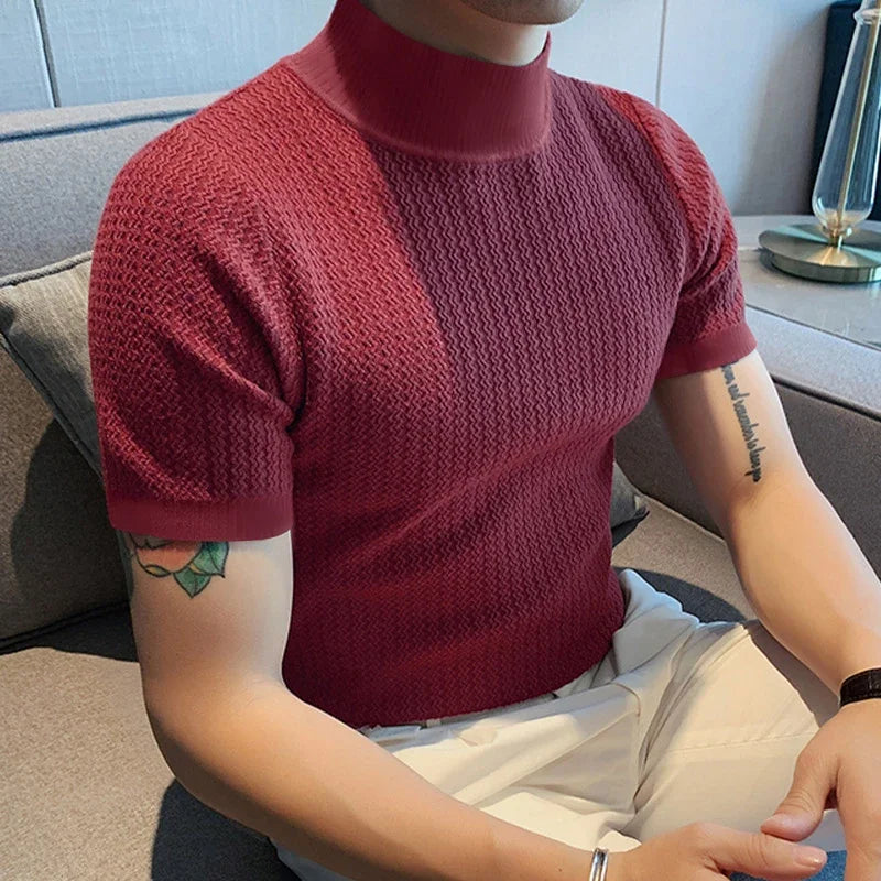 ZENO Premium Textured Mock Neck T-Shirt