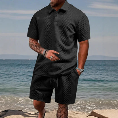 CAPRI Knit Polo & Drawstring Shorts Set