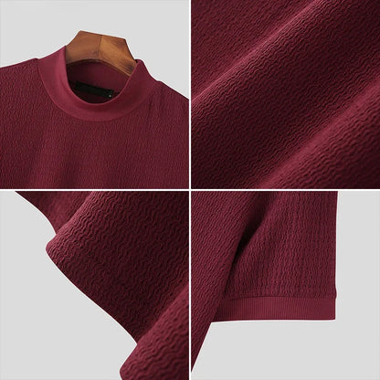 ZENO Premium Textured Mock Neck T-Shirt