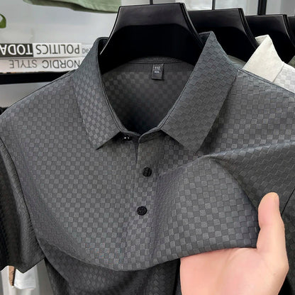 CHEZZ Waffle Textured Silky Cool Polo