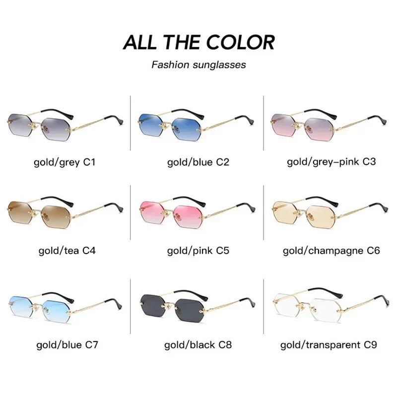 TESORO Polygon Rimless Sunglasses