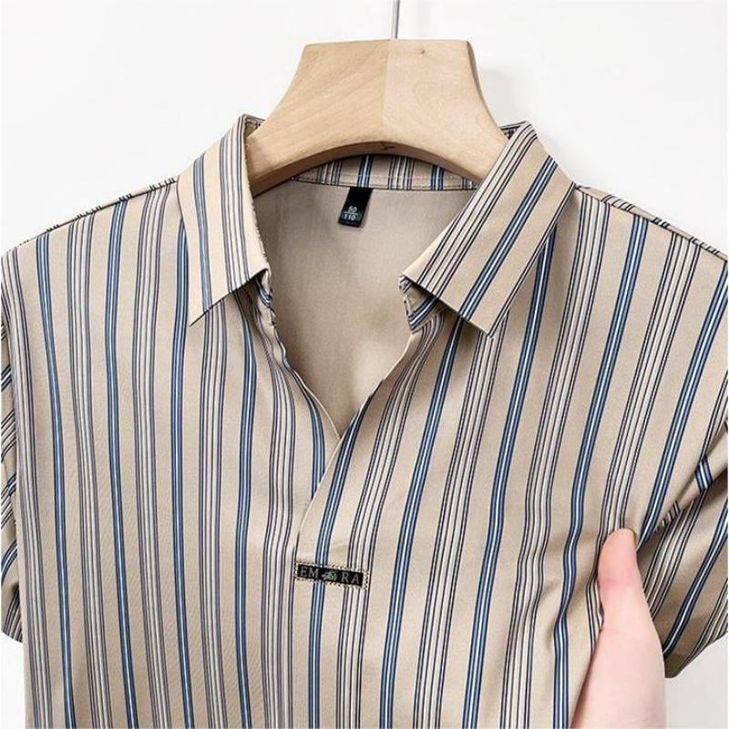 ADRIANO Breathable Silk Striped Shirt