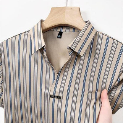 ADRIANO Breathable Silk Striped Shirt