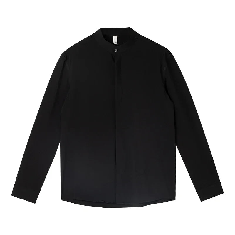 ALONSO Button-Down Shirt with Mandarin Collar