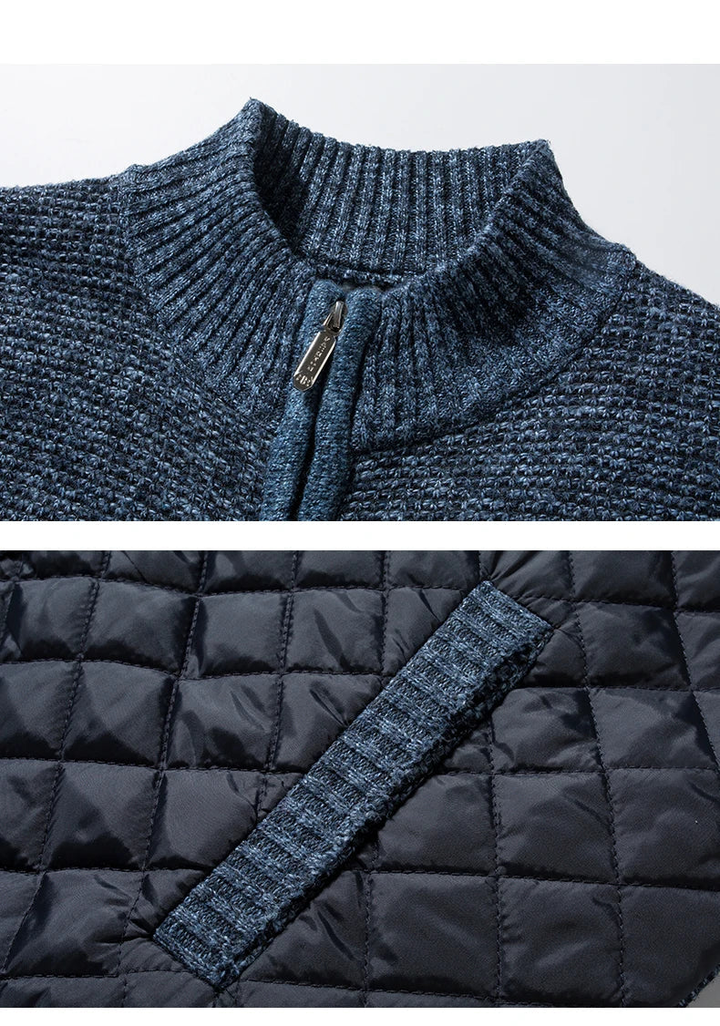 ZACH Quilted Retro Zipper Sweater