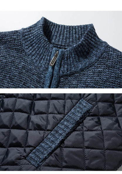 ZACH Quilted Retro Zipper Sweater