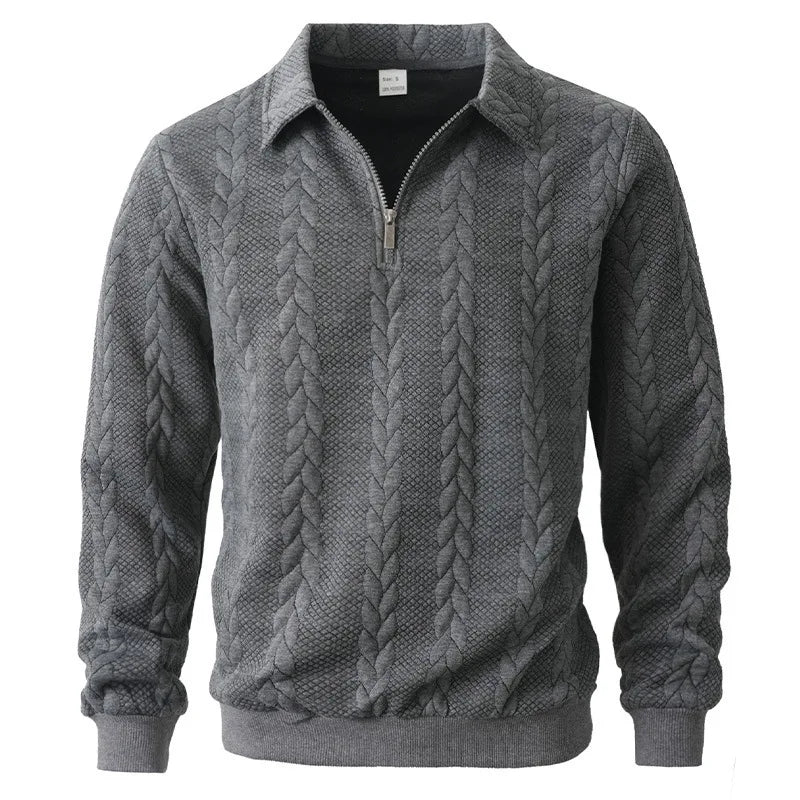 OLAV Premium Cable-Knit Quarter-Zip