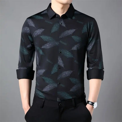 Bordeaux Noir Feather Shirt