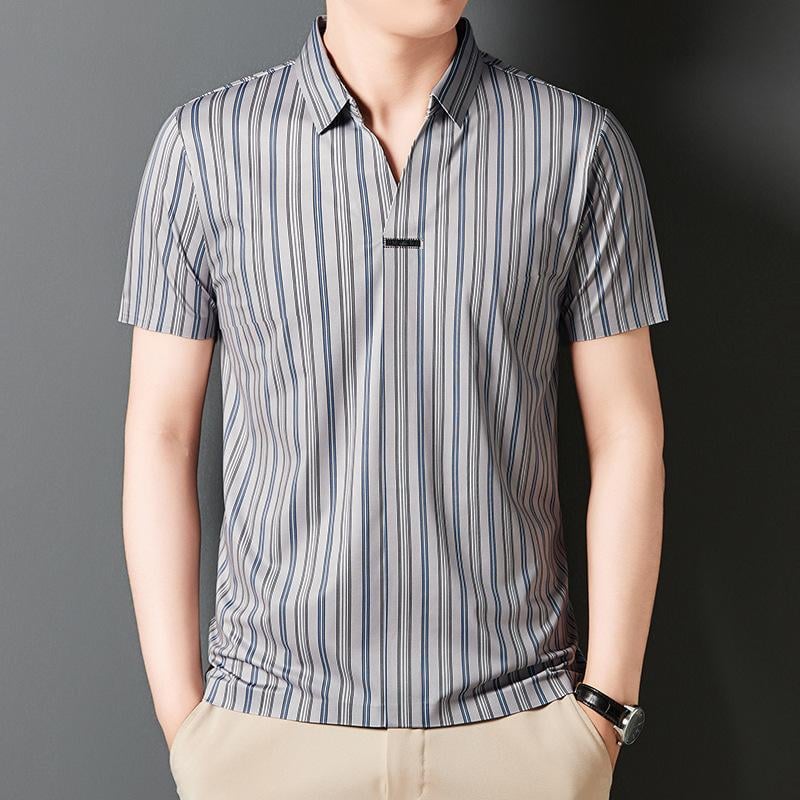 ADRIANO Breathable Silk Striped Shirt