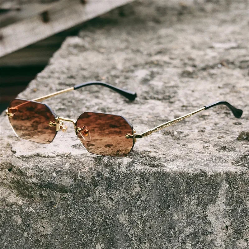 TESORO Polygon Rimless Sunglasses