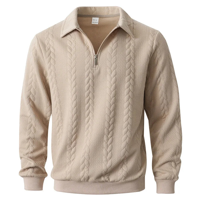 OLAV Premium Cable-Knit Quarter-Zip