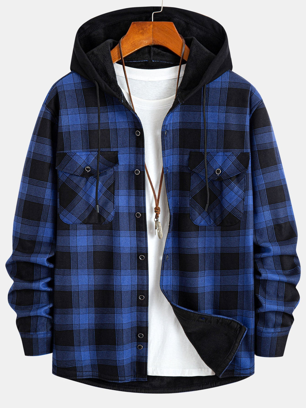 Arvento Cozy Hooded Flannel Shirt