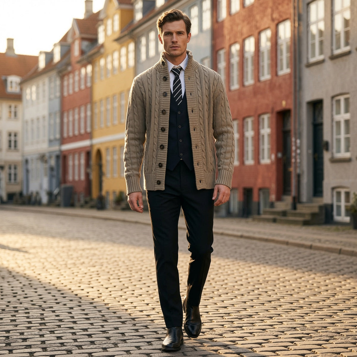 LARSEN Stand Collar Cardigan