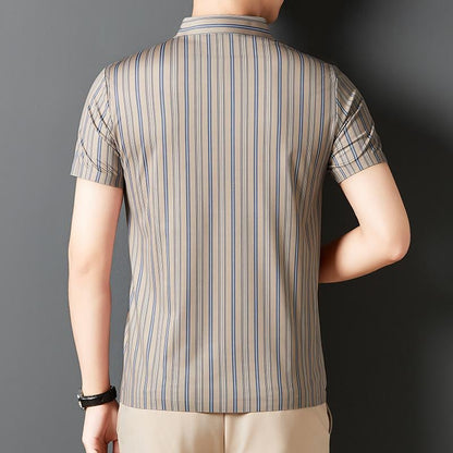 ADRIANO Breathable Silk Striped Shirt