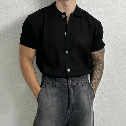 WESLEY Premium Full-Button Knit Polo