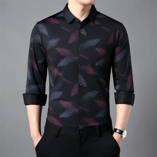 Bordeaux Noir Feather Shirt