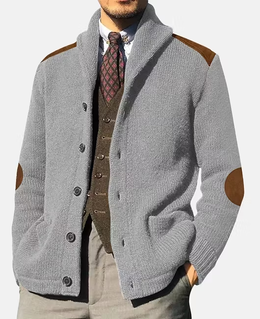 RUDRIK Shawl Collar Suede Cardigan