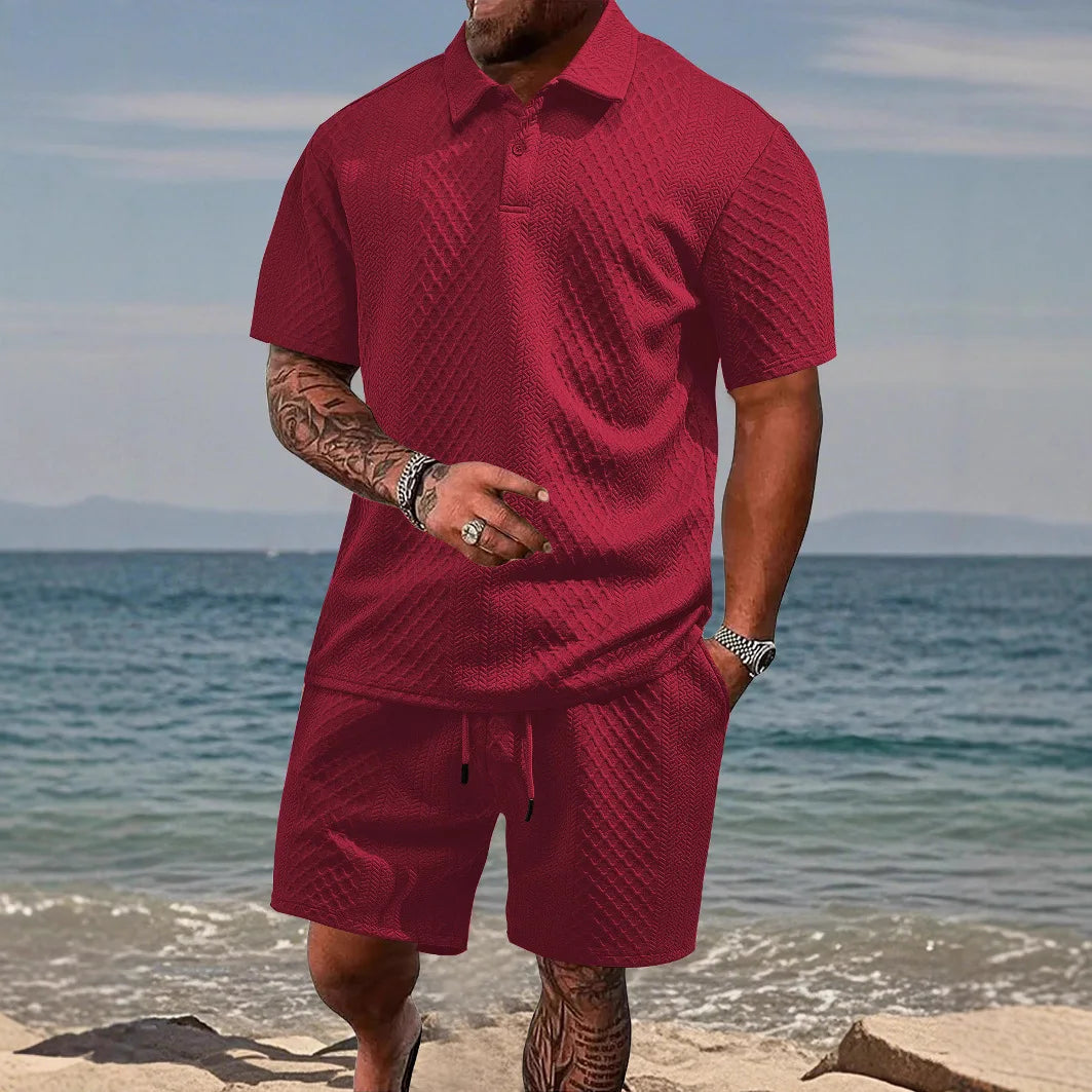 CAPRI Knit Polo & Drawstring Shorts Set