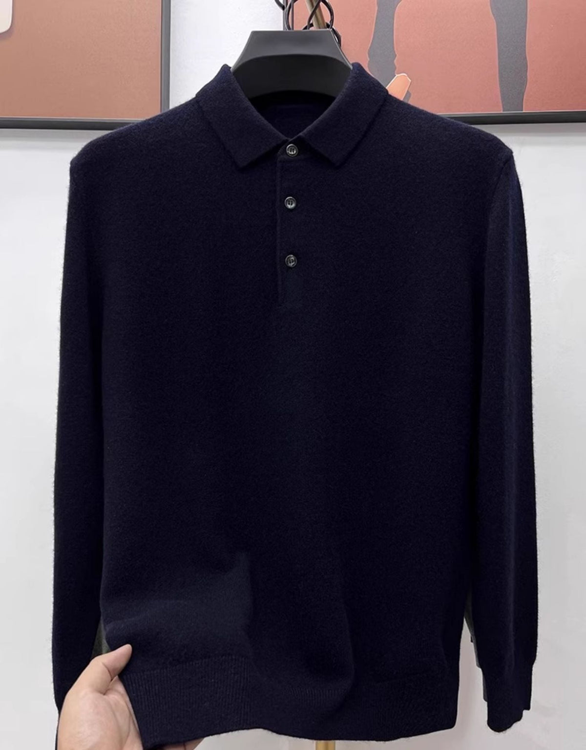 TREY Cashmere Polo Sweater