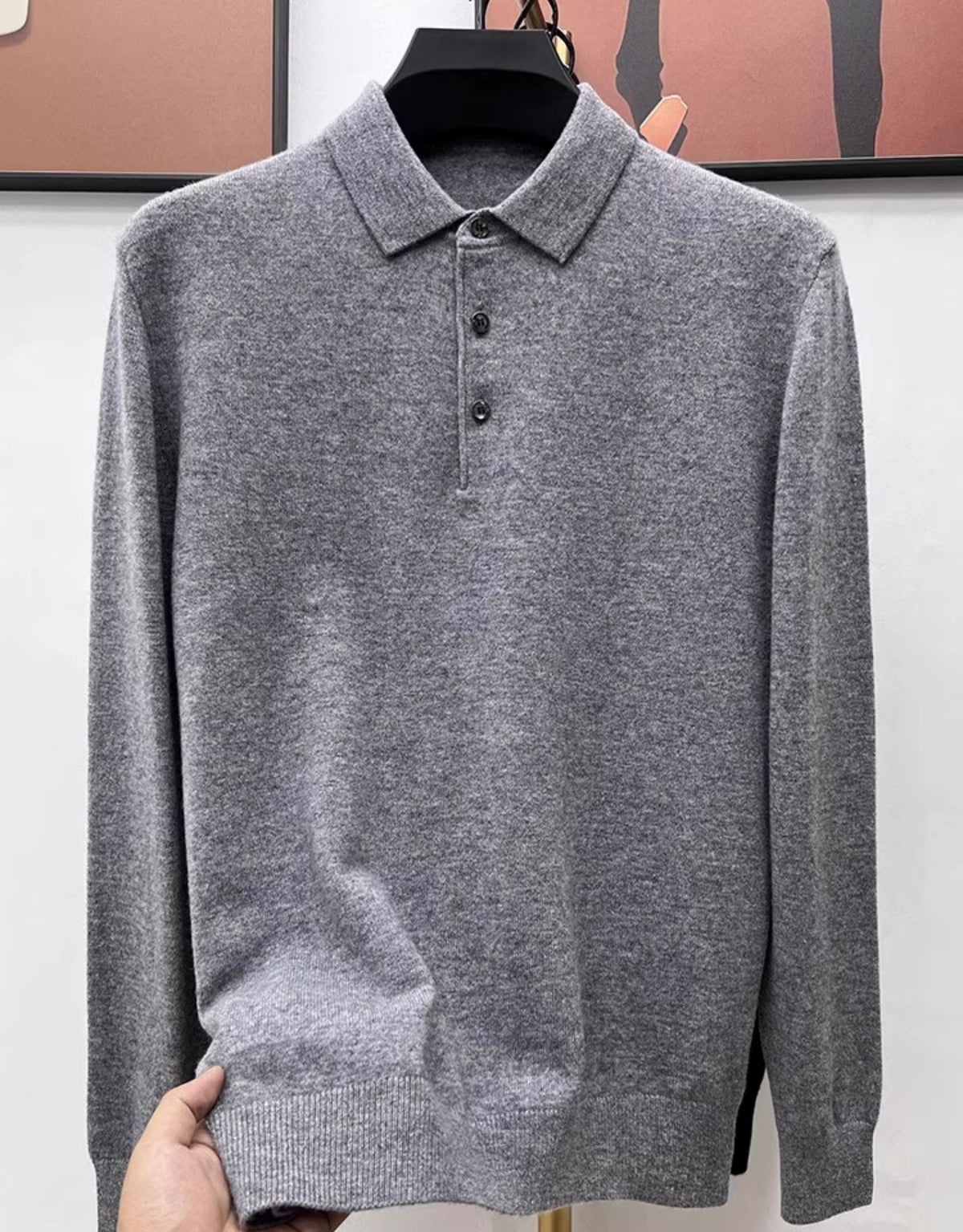 TREY Cashmere Polo Sweater