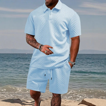 CAPRI Knit Polo & Drawstring Shorts Set