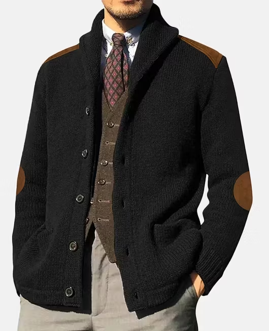 RUDRIK Shawl Collar Suede Cardigan