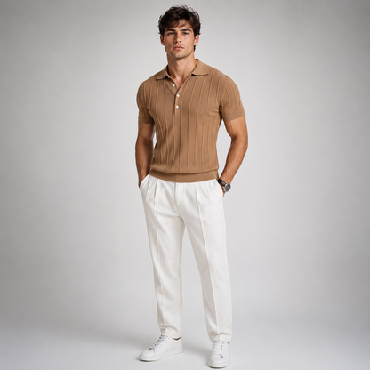 Belmont Stripe Summer Polo Shirt