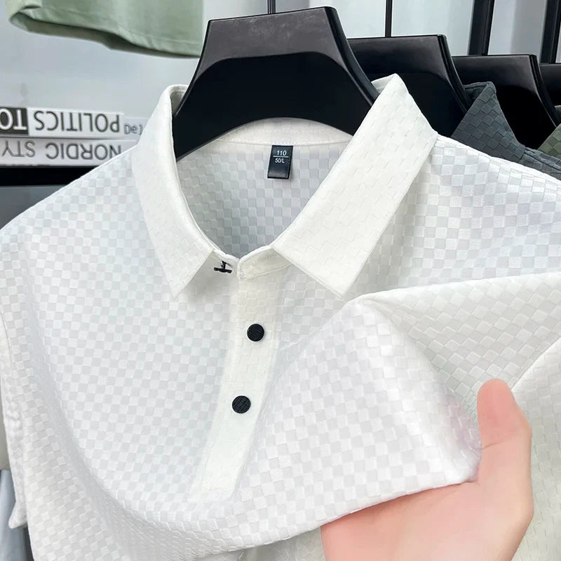CHEZZ Waffle Textured Silky Cool Polo