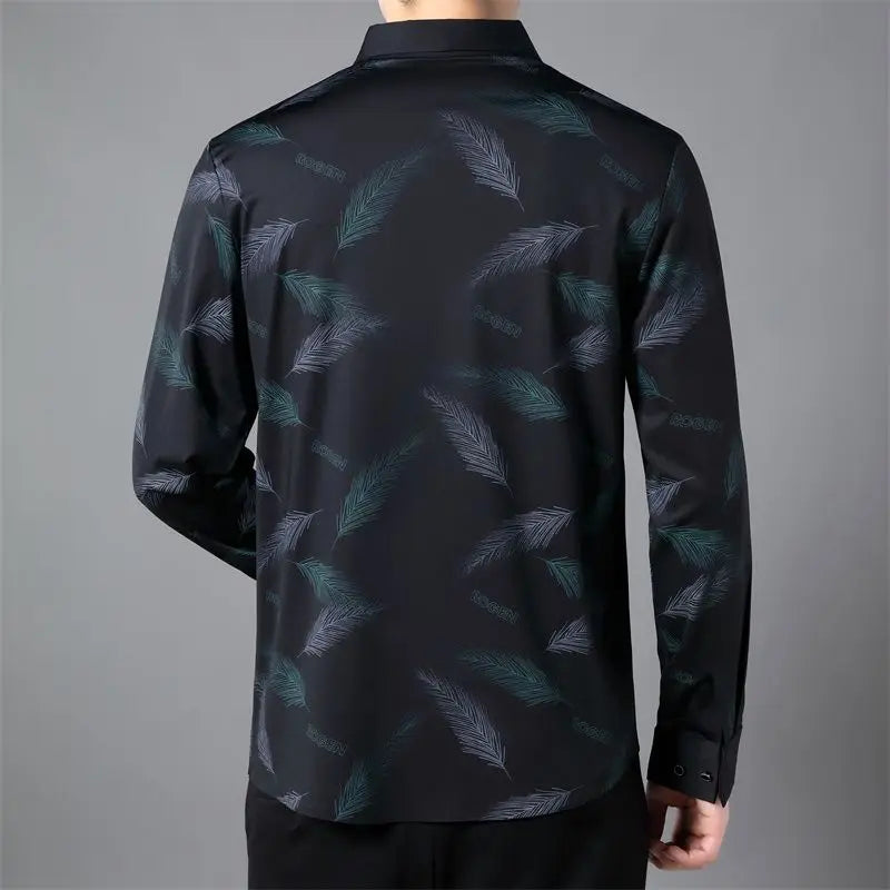 Bordeaux Noir Feather Shirt