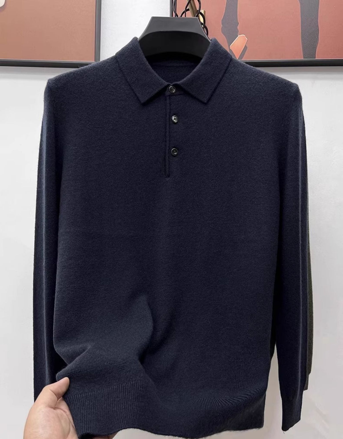 TREY Cashmere Polo Sweater
