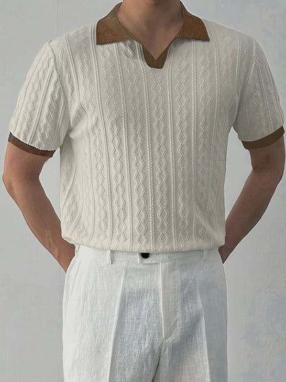 WALDRON Premium Contrast V-Neck Polo