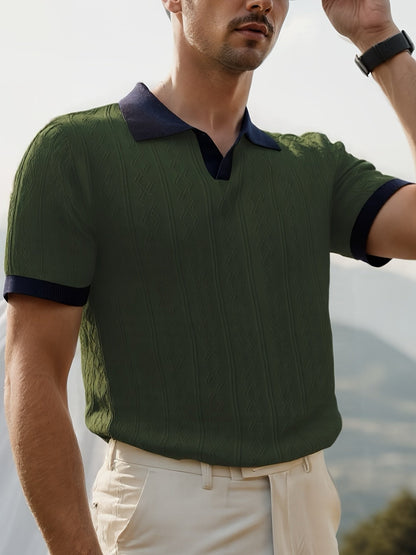 WALDRON Premium Contrast V-Neck Polo