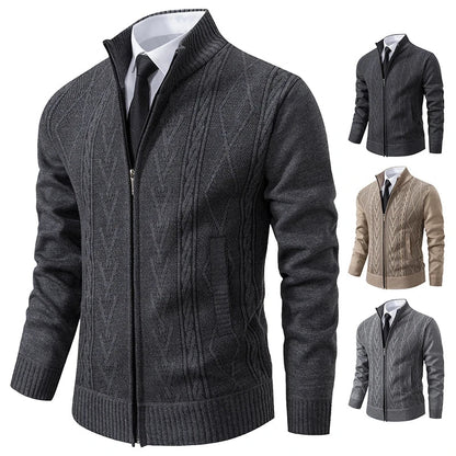 RONAL Cashmere Knitted Zipper Sweater
